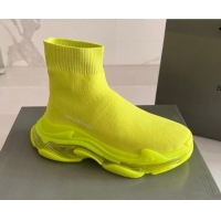 Purchase Balenciaga Speed Knit Ankle Boots Neon Green 016040