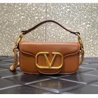 Inexpensive VALENTINO GARAVANI MINI LOCO Calf leather Shoulder Bag 1W2B0K Brown