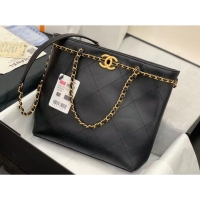 Best Price Chanel Original Leather Vintage Tote Shopping Bag AS2374 Black