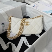 Famous Brand Chanel SMALL HOBO BAG AS4597 White