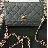 Famous Brand Chanel WALLET ON CHAIN AP3580 Black