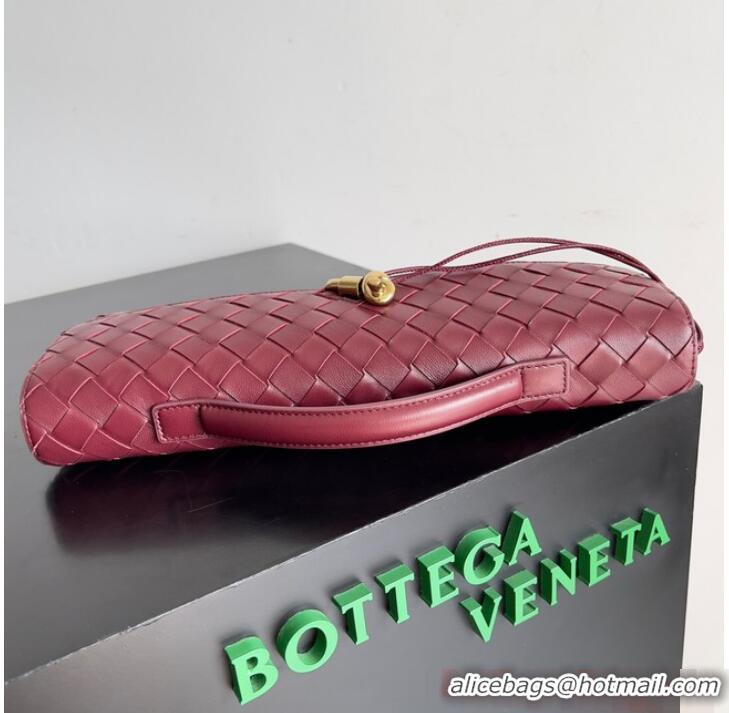 Best Discount Bottega Veneta Long Clutch Andiamo With Handle 741511 Barolo