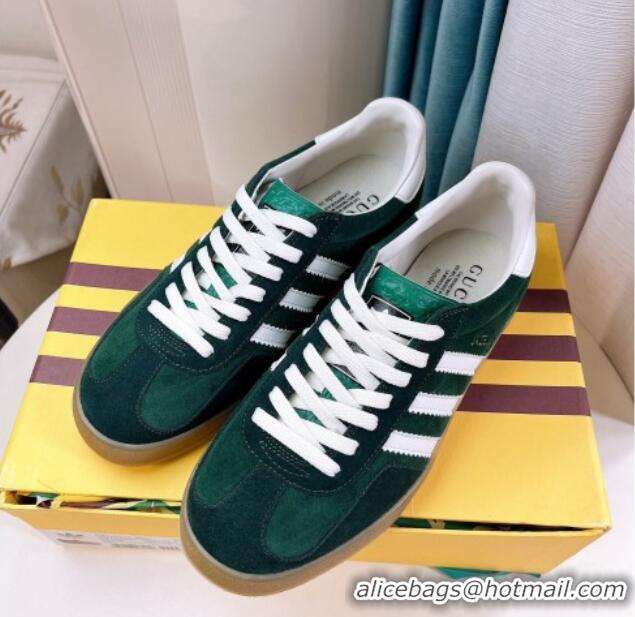 Grade Quality adidas x Gucci Gazelle Suede Low-top Sneakers Green 024007