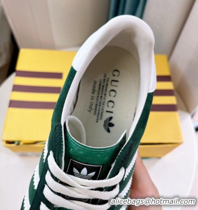 Grade Quality adidas x Gucci Gazelle Suede Low-top Sneakers Green 024007