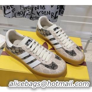 Perfect adidas x Gucci Gazelle GG Canvas Low-top Sneakers in GG Canvas Grey 106119