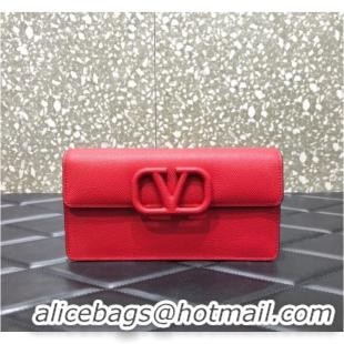 Good Taste VALENTINO grain calfskin leather bag 0681 Red