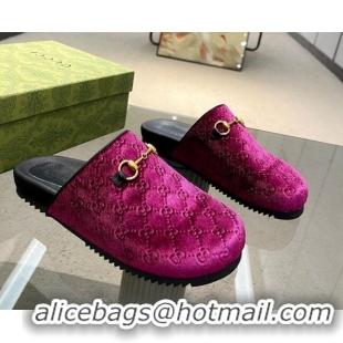 Classic Specials Gucci GG Fabric Platform Slide Sandals Purple 215123