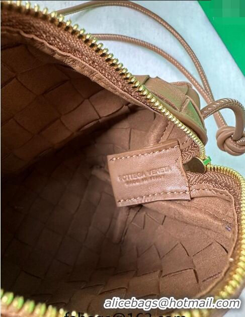 Top Quality Bottega Veneta Mini Loop Camera Bag in Intrecciato Leather 723547 Caramel Brown 2023