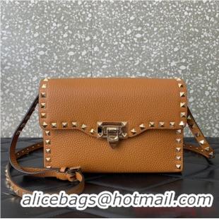 Top Grade VALENTINO GARAVANI Loco Calf leather bag 0322 brown