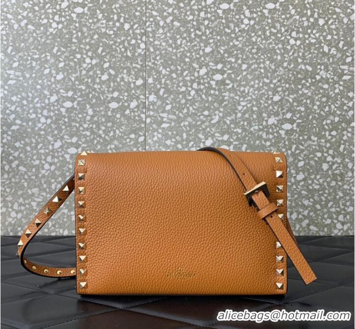 Top Grade VALENTINO GARAVANI Loco Calf leather bag 0322 brown
