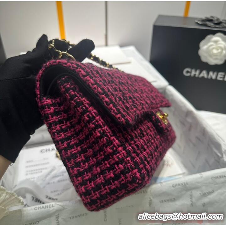 Most Popular Chanel CLASSIC HANDBAG A01112 red&black