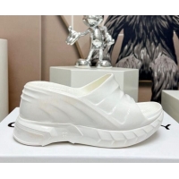 Unique Style Givenchy Marshmallow Wedge Sandals 10cm Shiny Rubber White 704010