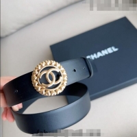 ​Buy Cheap Chanel Calfskin Belt 3cm with Heart CC Buckle 0511 Black/Gold 2023