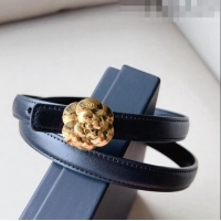 Chanel Calfskin Belt 1.5cm with Gold Camellia Bloom Buckle CH4014 Black 2023