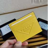 Good Product Prada Saffiano Leather Card Holder 2MC223 Yellow 2023