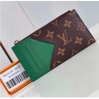 Top Grade Louis Vuitton Monogram Canvas Coin Card Holder M82908 Green