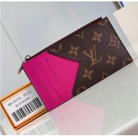 Low Price Louis Vuitton Monogram Canvas Coin Card Holder M82908 Rose Bougainvillier Pink