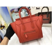 Top Quality Celine Luggage Micro Tote Bag Original Leather CLY33081M Orange
