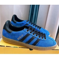 Sophisticated adidas x Gucci Gazelle GG Canvas Low-top Sneakers Blue 024005