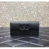 Trendy Design VALENTINO grain calfskin leather bag 0681 Black