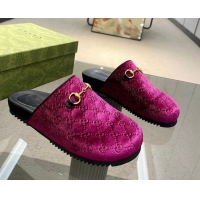 Classic Specials Gucci GG Fabric Platform Slide Sandals Purple 215123