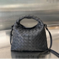 Promotional Bottega Veneta Mini Hop Hobo Bag in Intrecciato Leather 777586 Black 2023