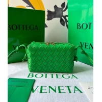 Best Price Bottega Veneta Mini Loop Camera Bag in Intrecciato Leather 723547 Parakeet Green 2023