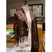 Well Crafted Gucci Wool Long Scarf 45x200cm Camel/Coffee GG122103 Brown 2023