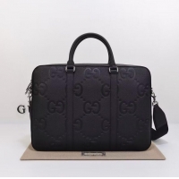 Reasonable Price Gucci Jumbo GG Leather Briefcase 658573 Black