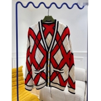 Top Grade Gucci Wool Cardigan G122532 White/Red 2023
