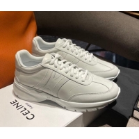 Lower Price Celine Runner CR-02 Low Lace-up Sneakers in Calfskin White Leather 1218109