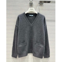 Luxury Discount Prada Cashmere Sweater P112439 Grey 2023