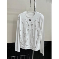 Super Quality Prada Top with Crystal P112922 White 2023