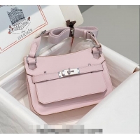Well Crafted Hermes Jyspiere Mini bag in Swift Leather with Canvas Strap 0908 Fantasy Purple/Silver 2023