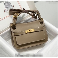 Top Quality Hermes Jyspiere Mini bag in Swift Leather with Canvas Strap 0908 Elephant Grey/Gold 2023