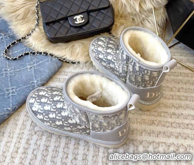 Good Looking Dior PVC Snow Boots with Oblique Embroidery Grey 218116