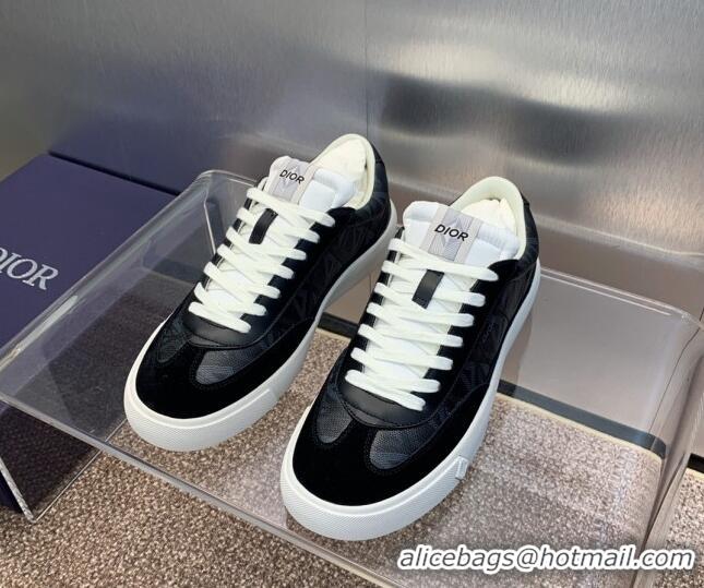 Grade Dior Men's B101 Sneakers in CD Canvas and Leather Black/White 06005