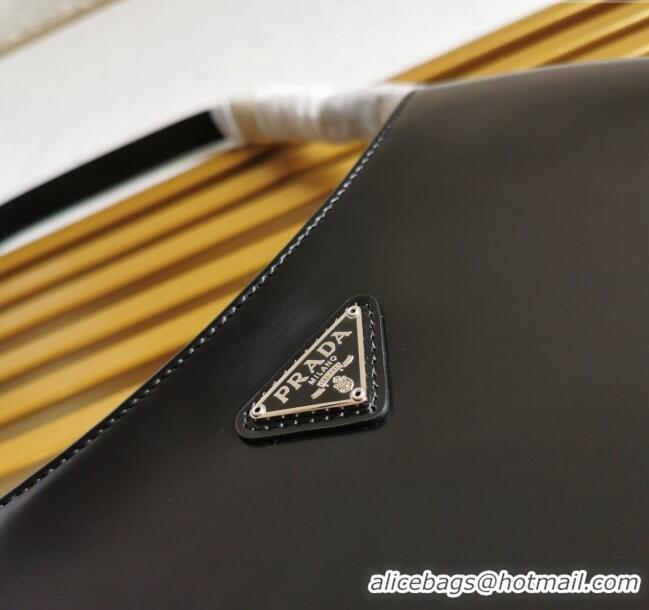 Top Quality Prada Cleo Brushed Leather Hobo Bag 1BC499 Black