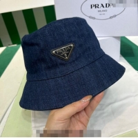 Buy Promotional Prada Denim Bucket Hat PR08241 Dark Blue 2023