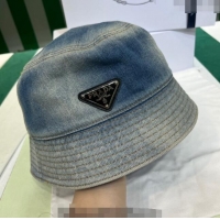 Good Taste Prada Washed Denim Bucket Hat PR08241 Blue 2023