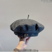 Fashion Discount Prada Check Beret Hat PR09121 Dark Grey 2023