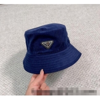 Pretty Style Prada Corduroy Bucket Hat PR1018001 Blue 2023