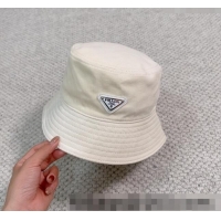 Luxury Discount Prada Corduroy Bucket Hat PR1018001 White 2023