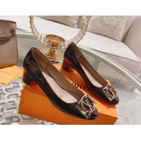 Luxurious Louis Vuitton Madeleine Pumps 4.5cm in Patent Leather with LV Circle Burgundy 204052
