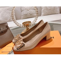 Luxury Louis Vuitton Madeleine Pumps 4.5cm in Patent Leather with LV Circle Nude 204055