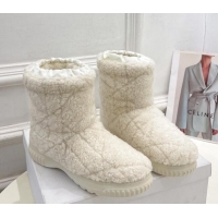 Luxury Dior Frost Ankle Boots in Cannage Wool White 202029