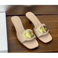 Purchase Dior Forever Heeled Slide Sandals 4.5cm in Calfskin Nude 1214036