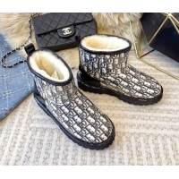 Good Quality Dior PVC Snow Boots with Oblique Embroidery Black 218115