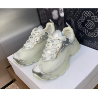 Good Quality Dior Vibe Sneakers in Silver Leather and Transparent Rubber 2106022