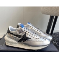 Good Looking Golden Goose women’s Marathon sneakers 4.5cm with silver ripstop nylon upper and black star 105024